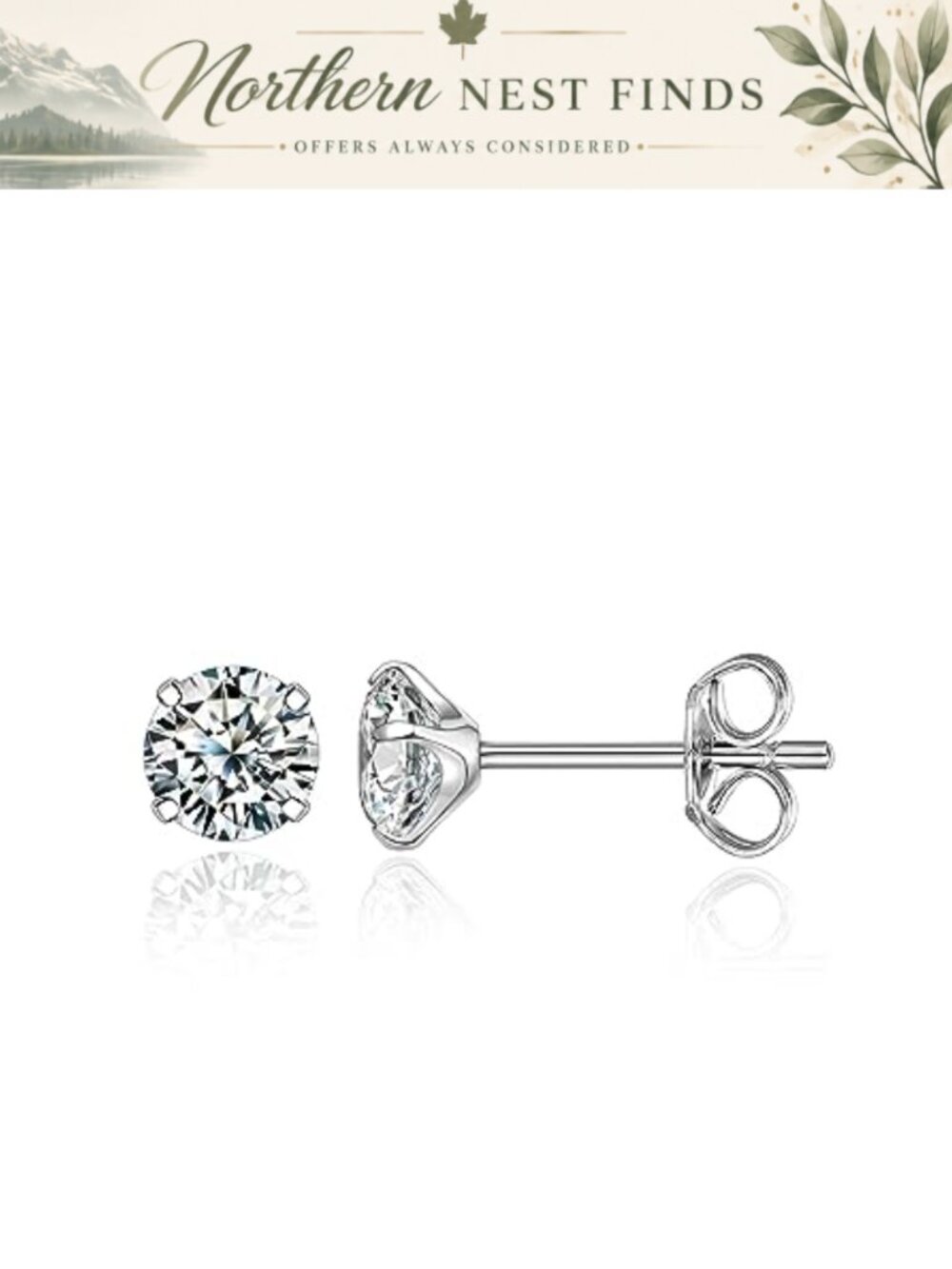 Hypoallergenic Titanium Stud Earrings Cubic Zirconia Sensitive Ears